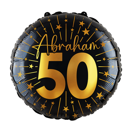 50 Jahre Helium Ballon Schwarz Gold Abraham Leer 45cm