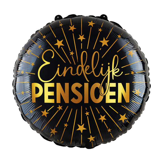 Ruhestand Heliumballon Schwarz Gold Leer 45cm