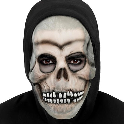 Halloween-Totenkopfmaske mit Kapuze – leuchtet im Dunkeln