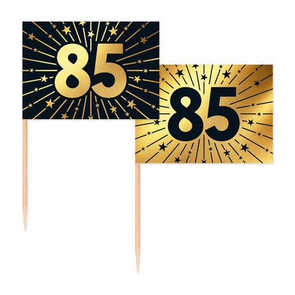 85 Years Cocktail Picks Gold Schwarz 50pcs