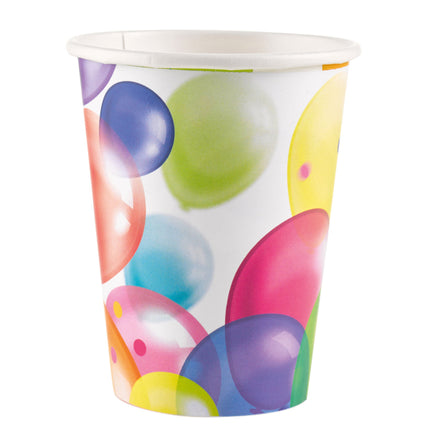 8 Ballons Pappbecher 250 ml