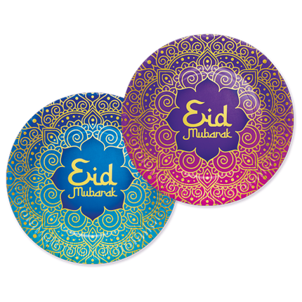 Ramadan Teller Bunt Eid Mubarak 23cm 8pcs