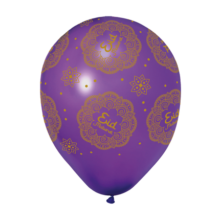 Eid Mubarak Ballons Lila Blau 30cm 6Stk