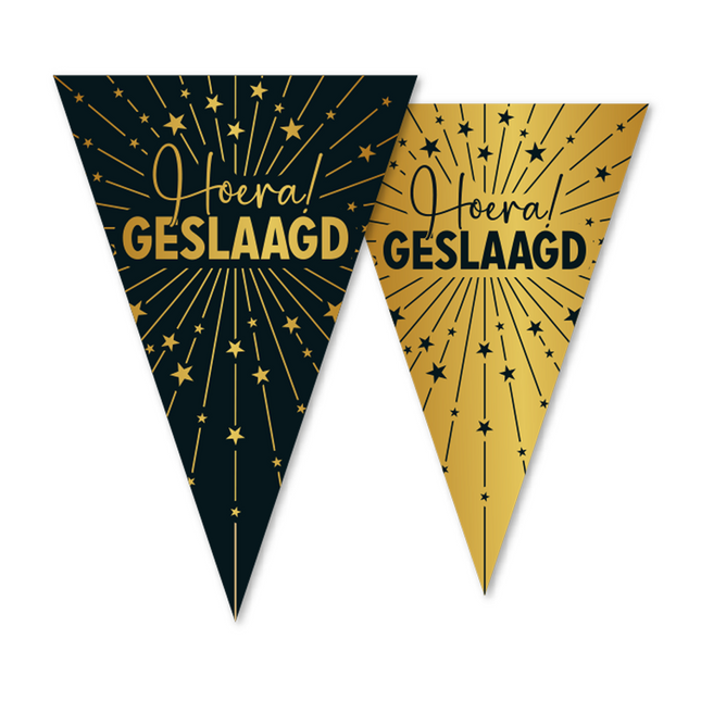 Abgestufte Girlande Gold Schwarz 10m