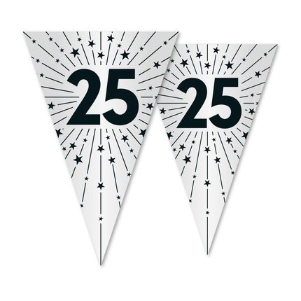 Flaggenleine 25 PET Silber 20x30cm Doppelseitig