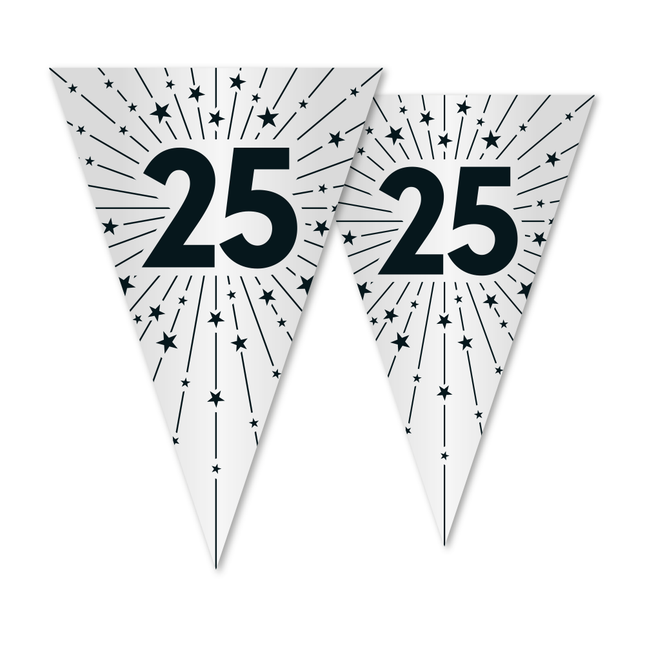 Flaggenleine 25 PET Silber 20x30cm Doppelseitig