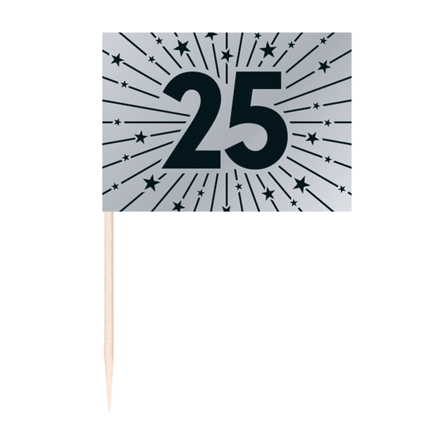 50 Fahnenstangen - '25' Silber