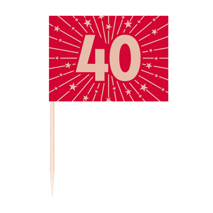 50 Fahnenstangen - '40' rubinrot