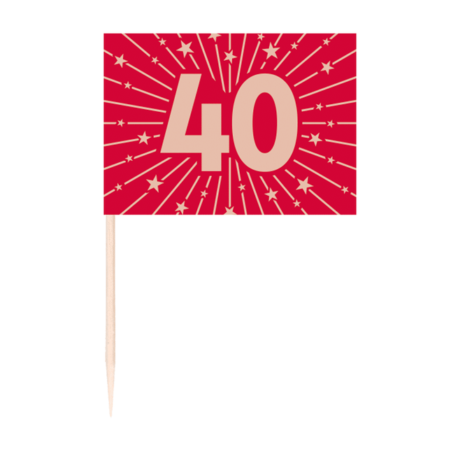 50 Fahnenstangen - '40' rubinrot