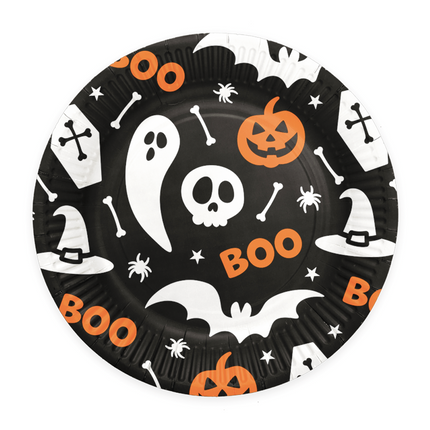 8 Pappteller 23cm Halloween Boo