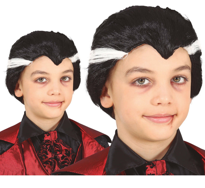 Schwarze Perücke Dracula Kind