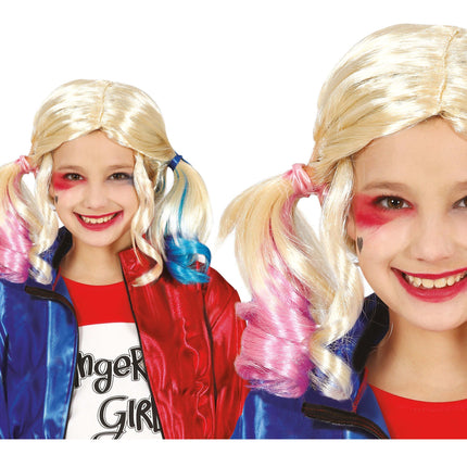 Blonde Perücke Harley Quinn Kind