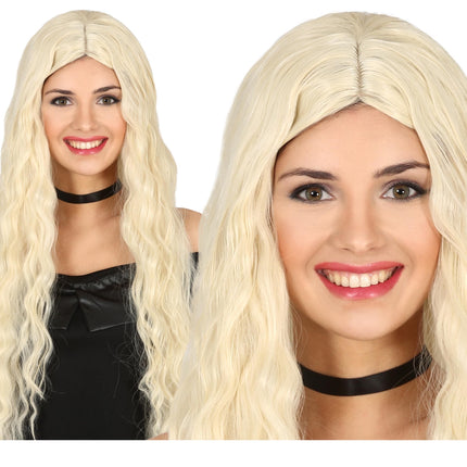 Blonde gewellte Perücke