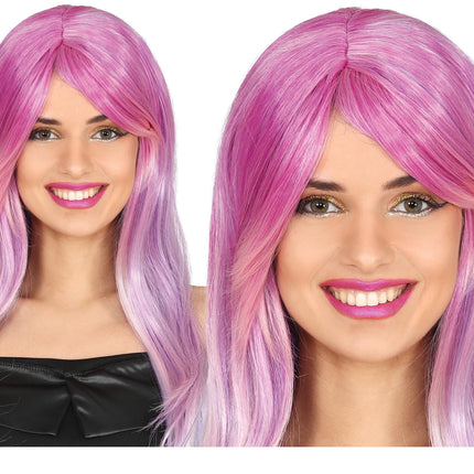 Lila Perücke Langes Haar