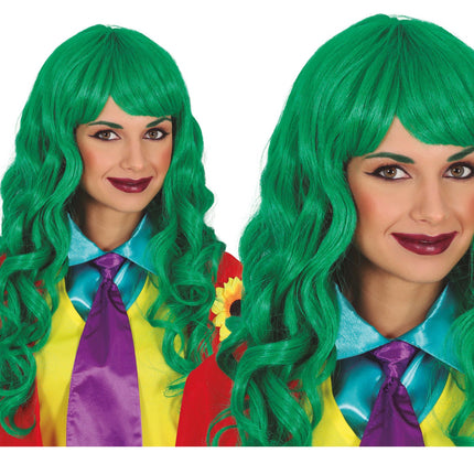 Grüne Perücke Lange Haare Locken