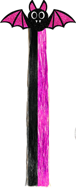 Fledermaus Haarverlängerung Schwarz Lila 40cm