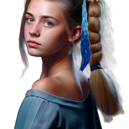 Blaue Haarverlängerung Schmetterling 35cm