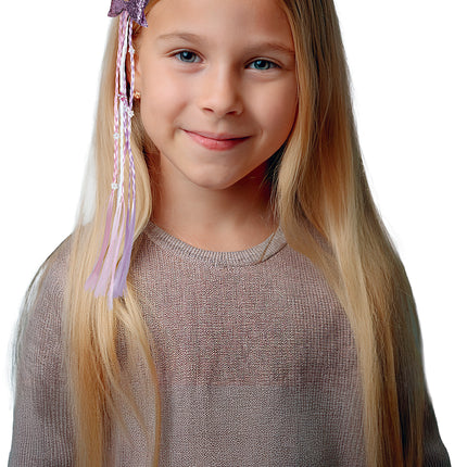 Rosa Haarverlängerung Zöpfe 30cm