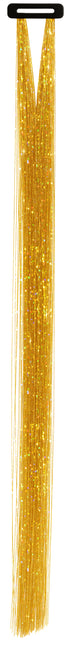 Gold Haarverlängerung Glitter 50cm 3Stück