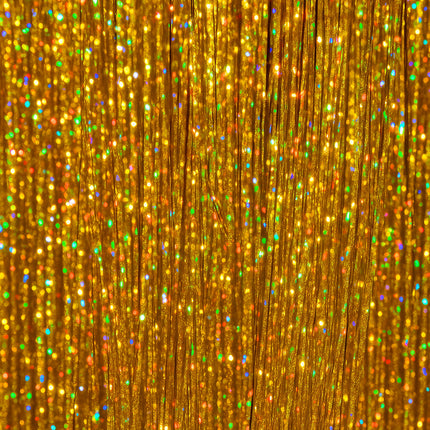 Gold Haarverlängerung Glitter 50cm 3Stück