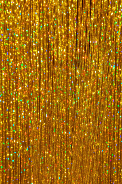 Gold Haarverlängerung Glitter 50cm 3Stück