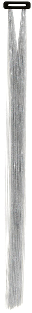 Silberne Haarverlängerung Glitter 50cm 3Stück