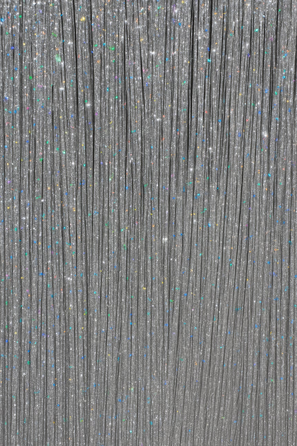 Silberne Haarverlängerung Glitter 50cm 3Stück