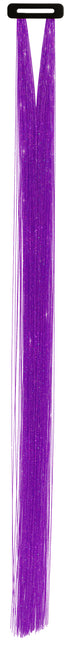 Lila Haarverlängerung Glitzer 50cm 3Stk