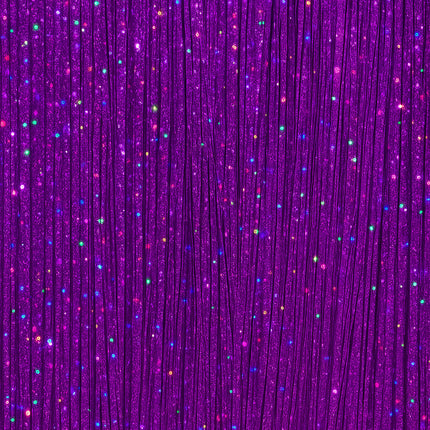 Lila Haarverlängerung Glitzer 50cm 3Stk