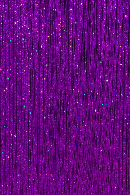 Lila Haarverlängerung Glitzer 50cm 3Stk