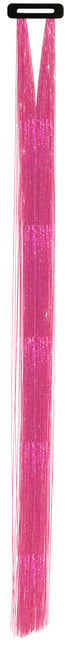 Rosa Haarverlängerung Glitzer 50cm 3Stück
