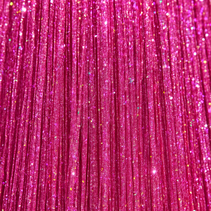 Rosa Haarverlängerung Glitzer 50cm 3Stück