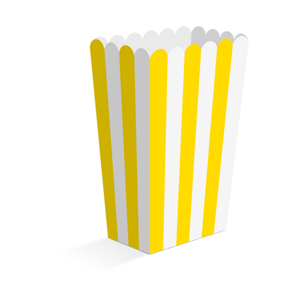 Geel Witte Popcorn Bakjes 13,5cm 8st