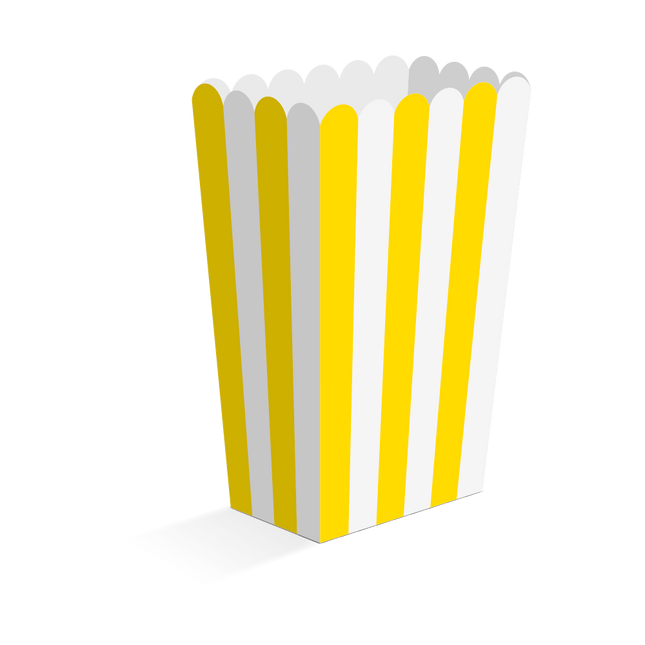 Geel Witte Popcorn Bakjes 13,5cm 8st