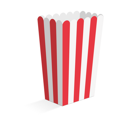 Rood Witte Popcorn Bakjes 13,5cm 8st