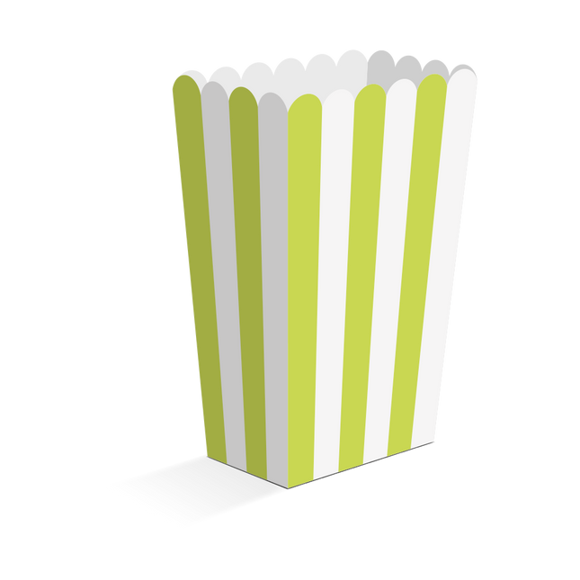 Lime Groene Popcorn Bakjes 13,5cm 8st