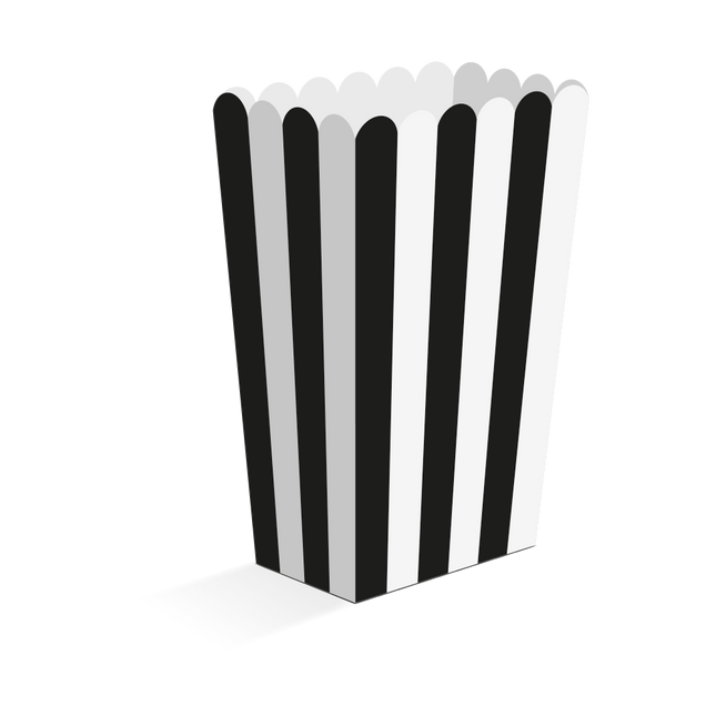 Wit Zwarte Popcorn Bakjes 13,5cm 8st