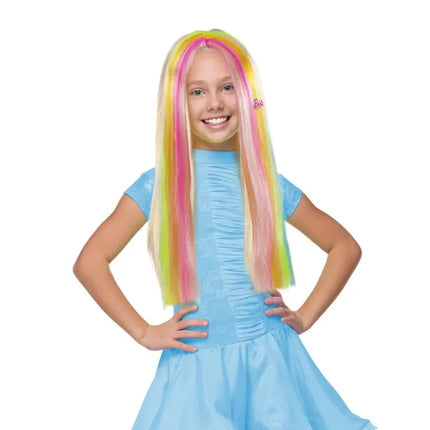 Barbie Perücke Regenbogen Kind Lang