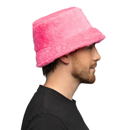 Roze Bucket Hat Rave Pluche