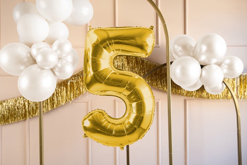 5 Jaar Cijfer Ballon Goud Leeg 72cm van Partydeco koop je bij Partywinkel