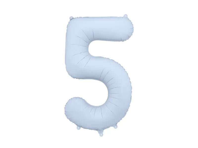 5 Jaar Cijfer Ballon Lichtblauw Mat Leeg 86cm van Partydeco koop je bij Partywinkel