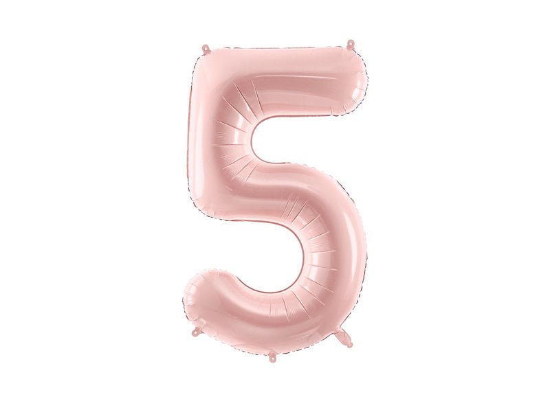 5 Jaar Cijfer Ballon Lichtroze Leeg 72cm van Partydeco koop je bij Partywinkel