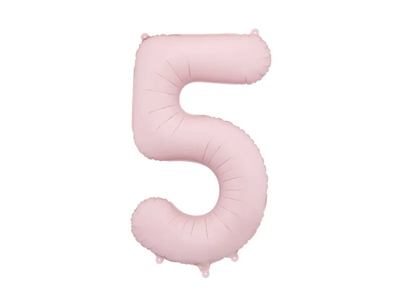 5 Jaar Cijfer Ballon Lichtroze Leeg 86cm van Partydeco koop je bij Partywinkel