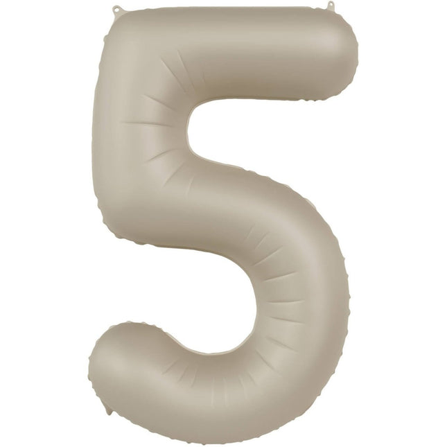 5 Jaar Cijfer Ballon Nude Mat 86cm van Folat koop je bij Partywinkel