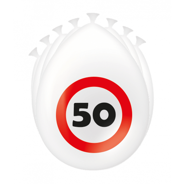 50 Jaar Ballonnen Verkeersbord 30cm - Partywinkel - 8716764235351