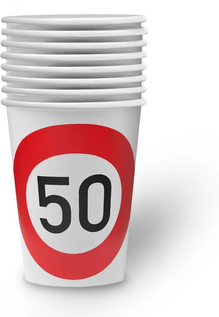50 Jaar Bekers Verkeersbord 250ml van VDV Benefit koop je bij Partywinkel