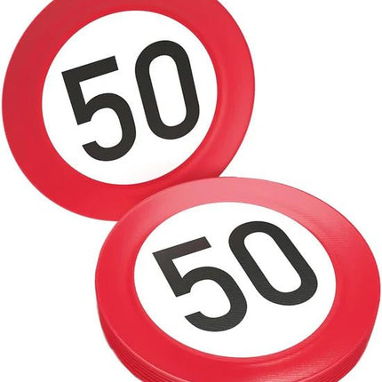 50 Jaar Borden Verkeersbord 23cm van VDV Benefit koop je bij Partywinkel