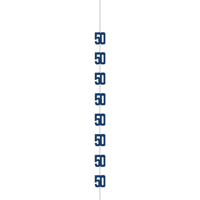 50 Jaar Hangdecoratie Blauw 1,52m van Unique koop je bij Partywinkel