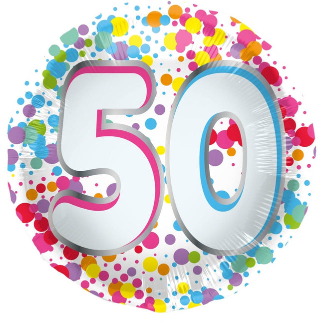 50 Jaar Helium Ballon Leeg 45cm van Folat koop je bij Partywinkel