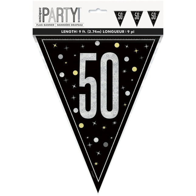 50 Jaar Vlag 2,74m van Unique koop je bij Partywinkel